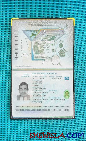 Nowa Zelandia paszport (2005-obecnie) wygląd zdjęcia pliki PSD, skan i fotografowany obraz